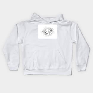 Two Flying Swallow Birds in a Sky Kids Hoodie